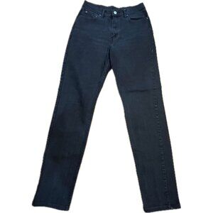 Vintage Levi's 512 Slim Fit Tapered Leg 8 Long Black Denim High Rise Jeans Y2K